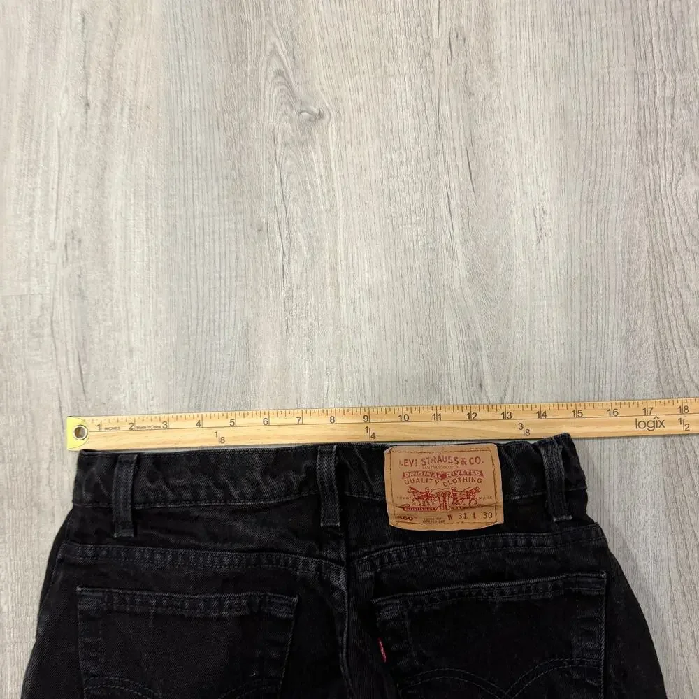 Vintage Levis 560 Loose Fit Tapered Leg Jeans Men's 31x30 Black USA Made 1994